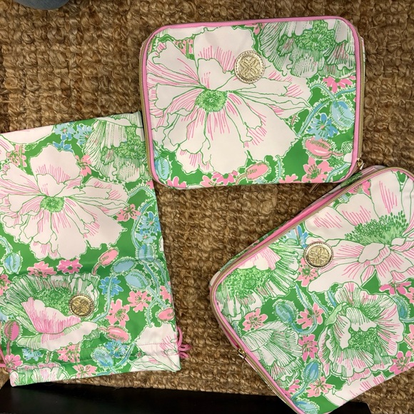 Lilly Pulitzer NEW putting green poppy land set of three packing cubes - Picture 2 of 8